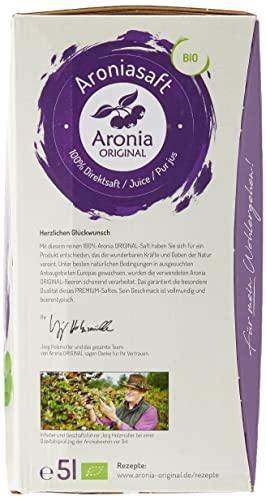 Aronia ORIGINAL Aronia ORIGINAL Organic Aronia Berry Juice Bag-in-Box 5 L | 100% Pure Aronia Fruit Juice, No Added Sugar, Not From Concentrate | Vegan, Organic, Non GMO Chokeberry (Aronia Berries)