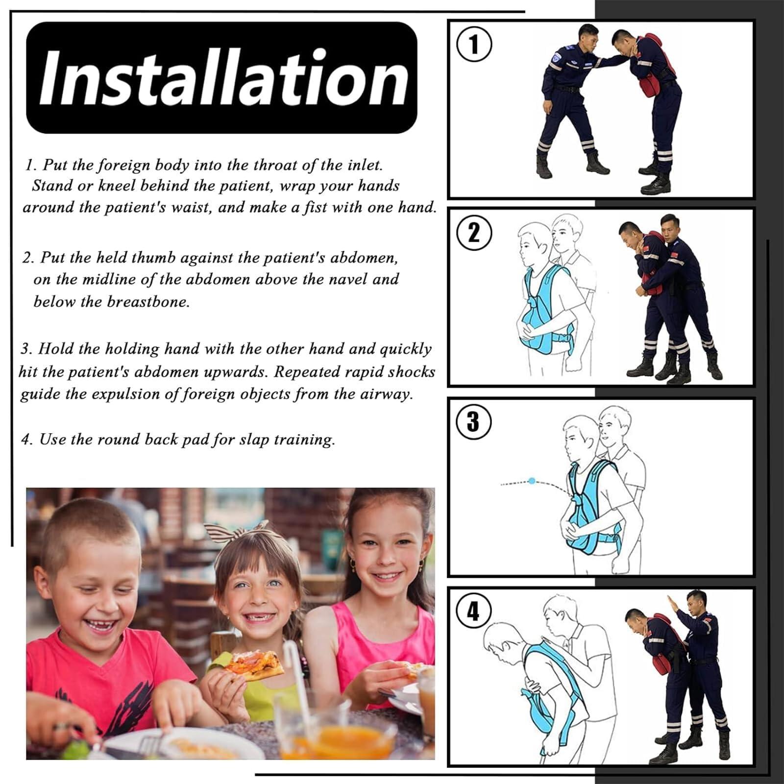 Usknxiu Usknxiu Anti Choking Device for Adult,Choking Rescue Device for First Responder,Airway Obstruction Simulation Training Wearing Vest,Simulated Self-Rescue