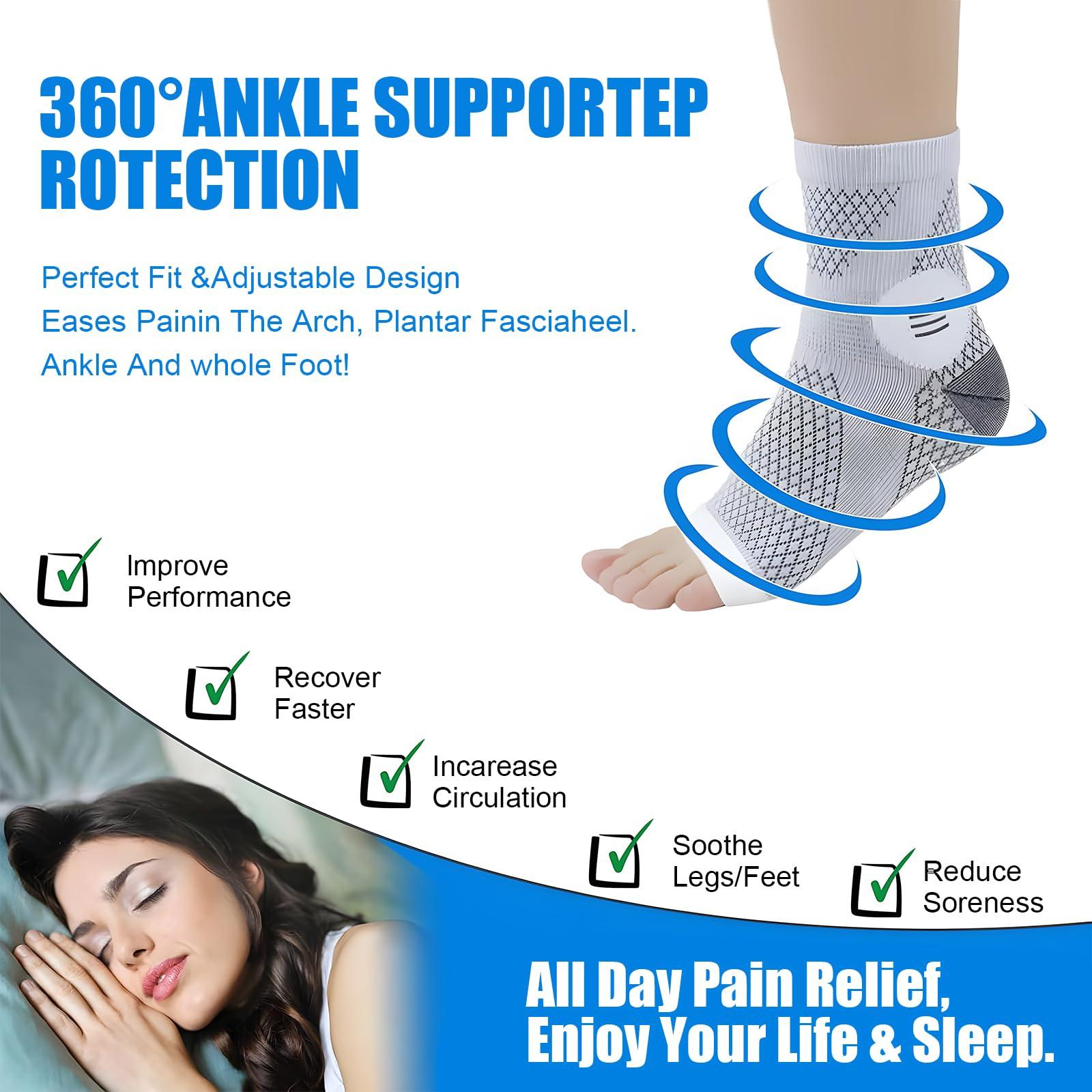 SIMDAO Neuropathy Socks, 3 Pair Functional Socks for Neuropathy Pain Relief, Soothe Relief Socks for Men Women, Plantar Fasciitis Socks for Nerve Damage Pain in Legs and Feet S/M)