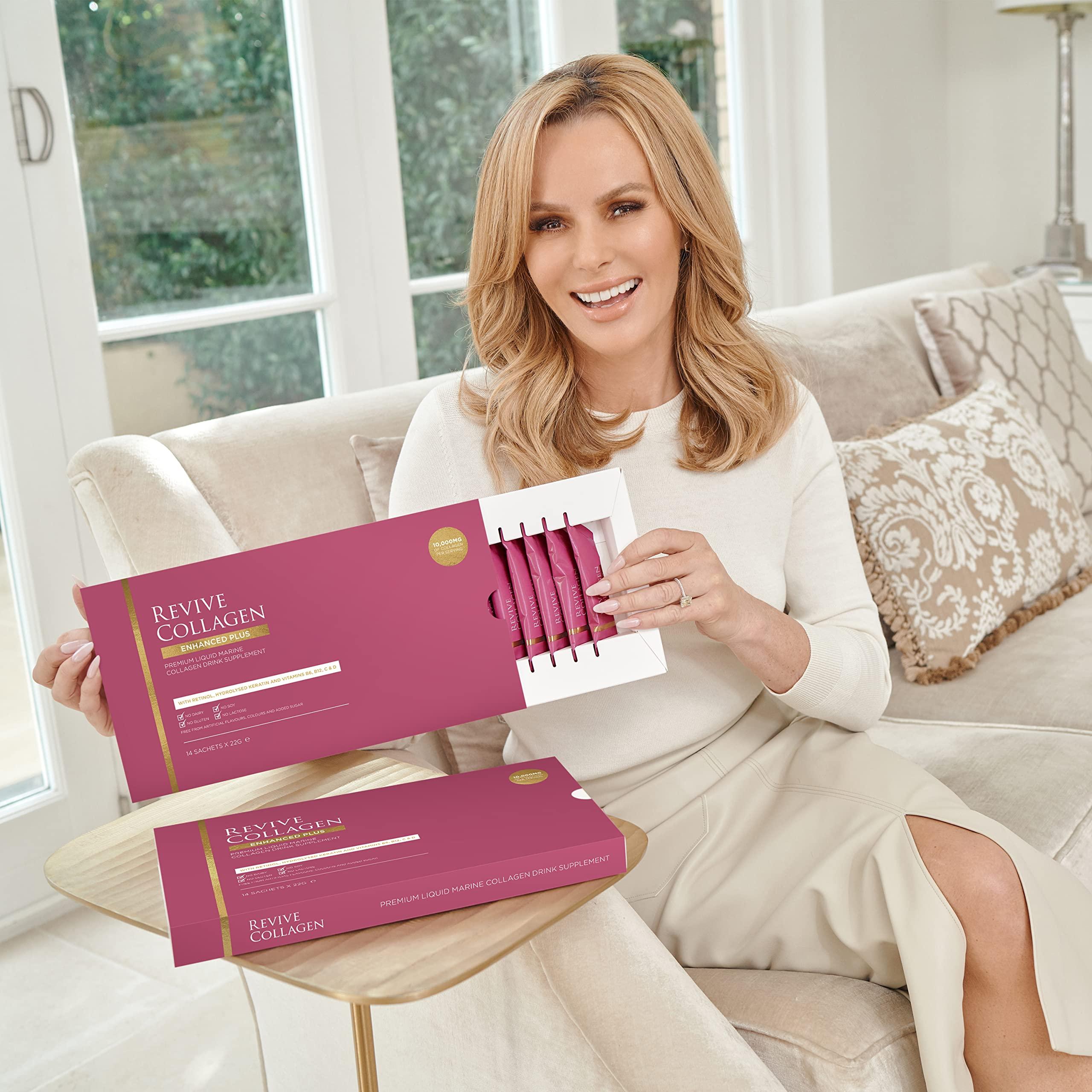 Revive Collagen Revive Collagen Enhanced Plus 10,000mg Hydrolysed Marine Collagen Drink with Added Vitamin A & C for Healthy Skin, Hair, Nails & Joints | Tropical | 14 x Sachets