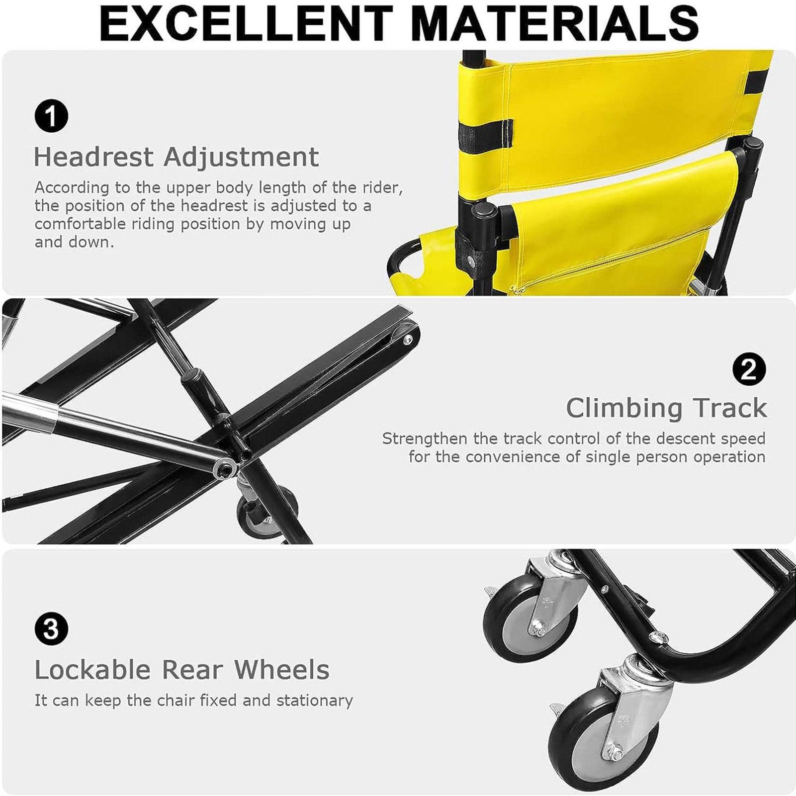 XLJLKJDS XLJLKJDS Stair Stretcher, Foldable Stair Chair Lift, Transfer Stair Chair Lift Assist Devices, Aluminum Light Weight Em-ergency Evacuation Climbing 2 Wheel Foldable Lift, Load 159kg