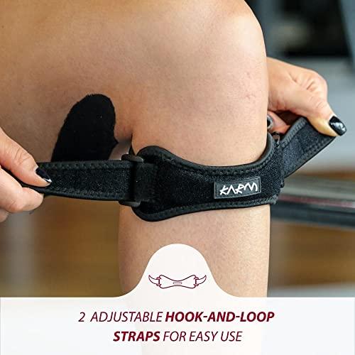KARM KARM Plus Size Knee Support XXL XXXL 3XL 4XL 5XL 6XL for Obese People - Patella Tendon Knee Strap Brace for Joint Pain, Running, Extra Large Big Legs Women & Men (Plus Size, Black Single)