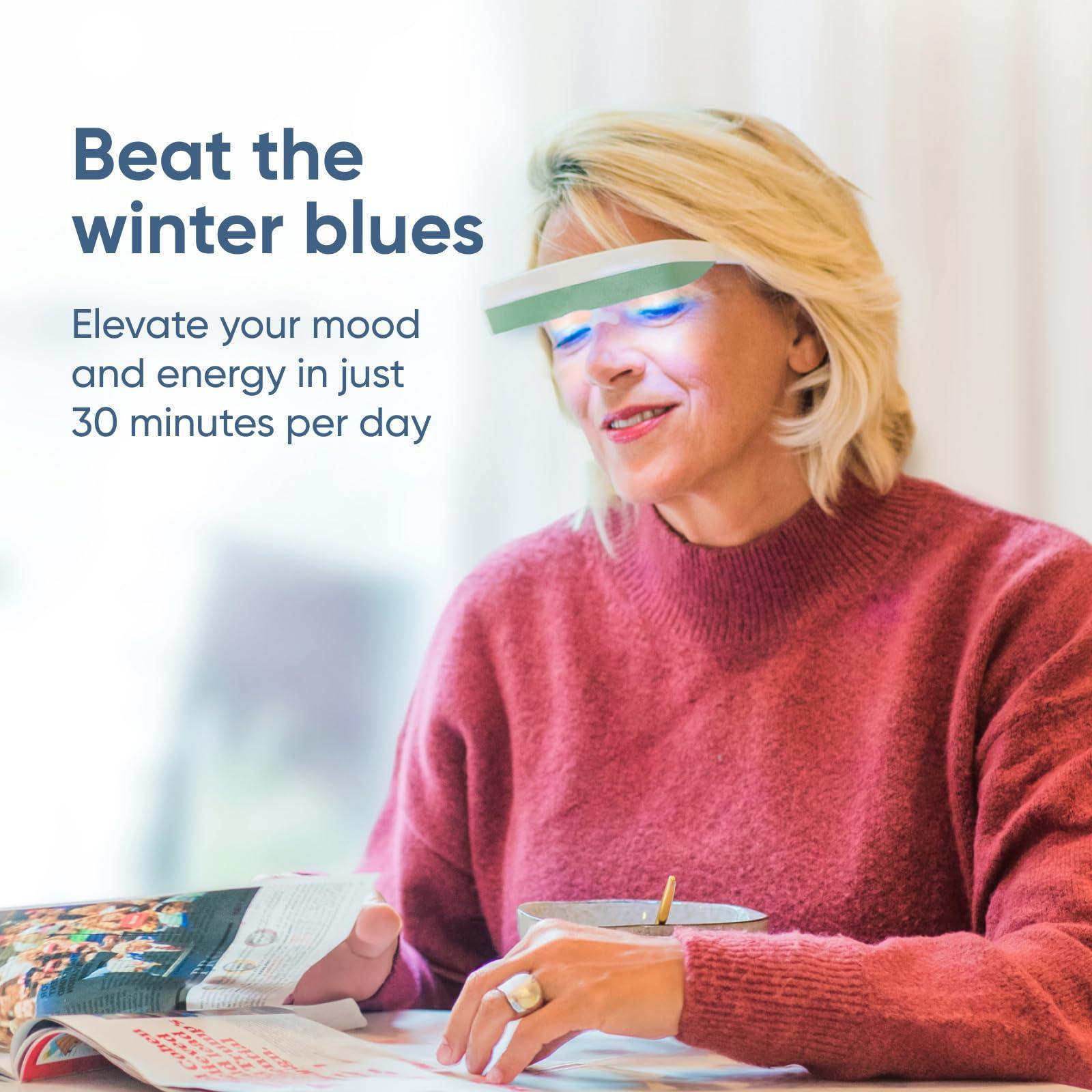 luminette Luminette 3 Light Therapy Glasses - Wearable Light Therapy Lamp - Blue Enriched White LED Sun Lamp - Natural Relief for Sleep Problems & Jet Lag (Green)