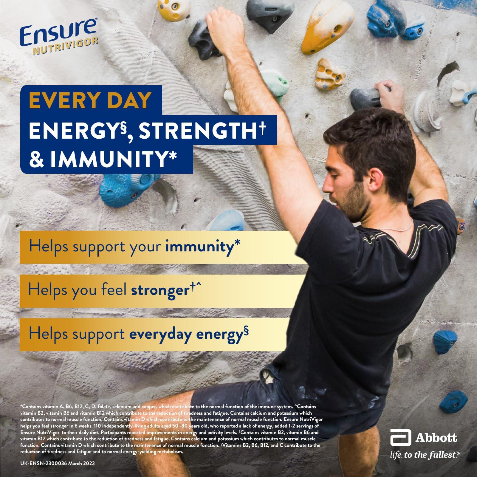 Ensure Ensure NutriVigor Nutritional Shake | 400g | Vanilla Flavour |Support Strength, Energy and Immunity | Food supplement with Protein, 27 Vitamins and Minerals | With Vitamin D, Vitamin C and Vitamin B