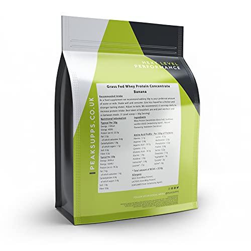 Peak Supps Whey Protein Powder Concentrate 80% - 3kg Banana - Grass Fed