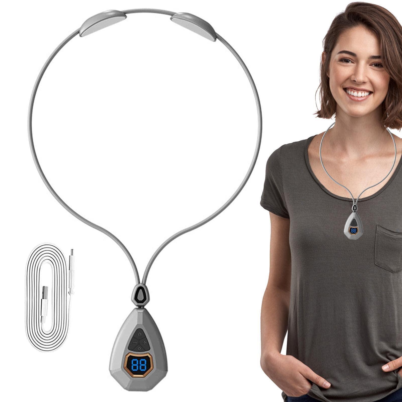 Generic EMS Lymphatic Relief Neck Massage, Electric Pulse Neck Massager Device, Intelligent Lymphatic Neck Massager with Heat, for Stress Relief and Relax, Home, Travel, Car