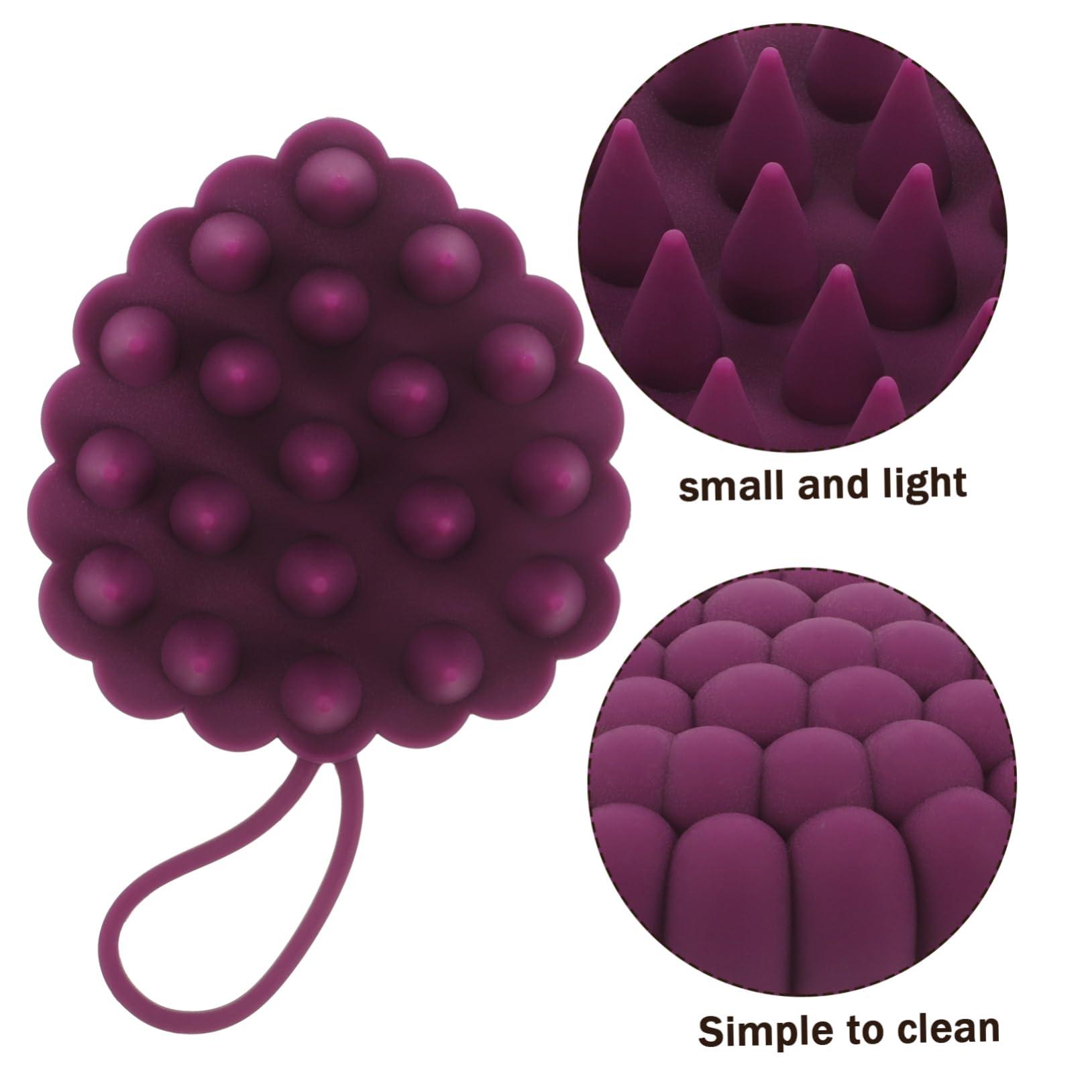 FRCOLOR FRCOLOR 5pcs Shampoo Artifact Massager Cleaning Brush Scalp Massage Brush Shower Hair Brush Scalp Brush Scalp Shampoo Brush Scalp Scrubber Hair Care Silica Gel Shower Head Purple Variety