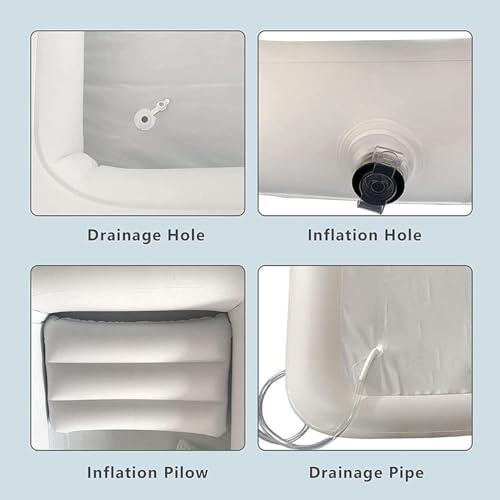 WQZzjm WQZzjm Inflatable Bathtub Kit, Portable Inflatable PVC Body Wash Basin, Bedside Bathing Aid for Disabled, Elderly