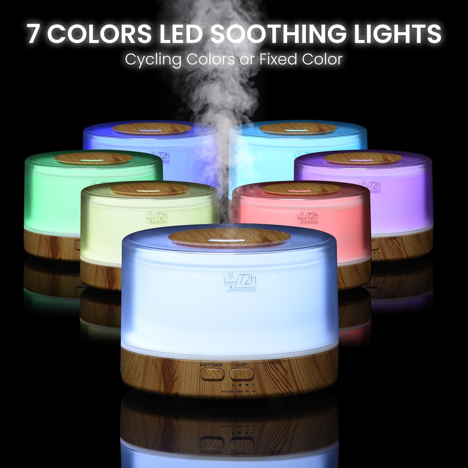 Dailyart 700ML Essential Oil Diffuser, Remote Control Aromatherapy Diffuser with 7 LED Light Colors, Adjustable Mist Mode and Waterless Auto-Off Oil Diffusers Humidifier, Diffusers for Home Bedroom Yoga Sleep