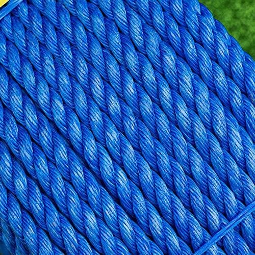 Net World Sports TITAN Poly Rope | Ultra Heavy Duty Polypropylene Outdoor Rope Increased Strength Cord | 4mm, 6mm, 8mm, 10mm, 12mm, 14mm, 16mm, 18mm, 20mm, 25mm Premium Grade (14mm Blue 50m Coil)