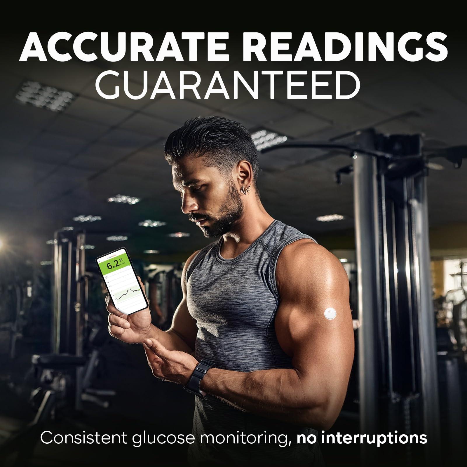 Adamson Freestyle Libre 3 Sensor Covers Waterproof 50 Libre 3 Patches, Transparent, Long-Lasting, No Glue on Center, Non-Irritating, Easy to Apply and Remove Ideal for Sports, Swimming, and Daily Use