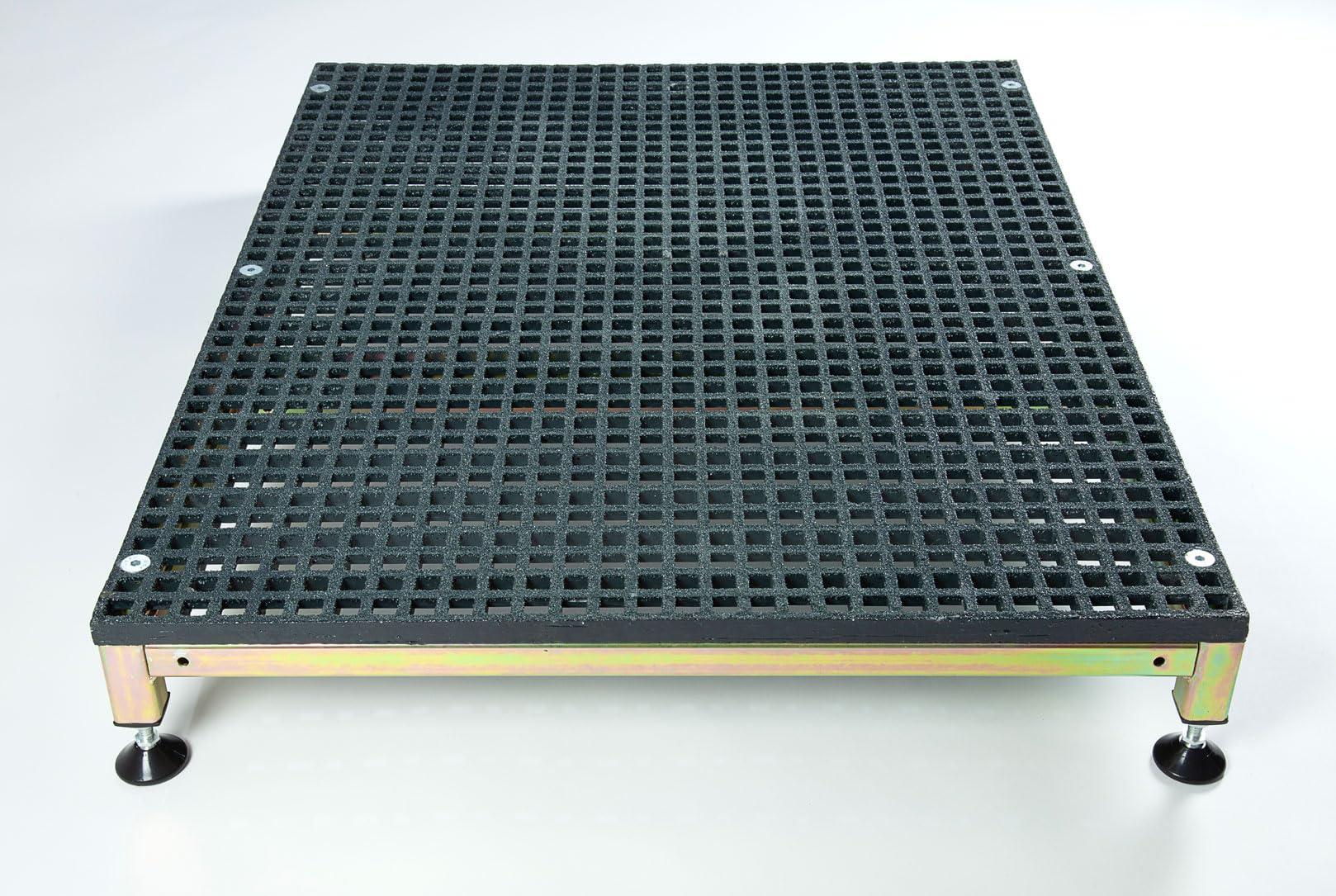 The Ramp People The Ramp People Half Step - Adjustable Mobility Step 80mm - 120mm GRP Slip Resistant 300kg Capacity Aluminium (Large (760mm x 610mm))