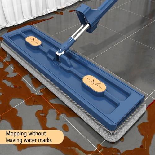 Generic Flat Head Mop - Wet And Dust Mopping - Dust Wet Dry Mop With 2 Reusable Microfiber Pads For Wet And Dry Use, Ceramic Tiles