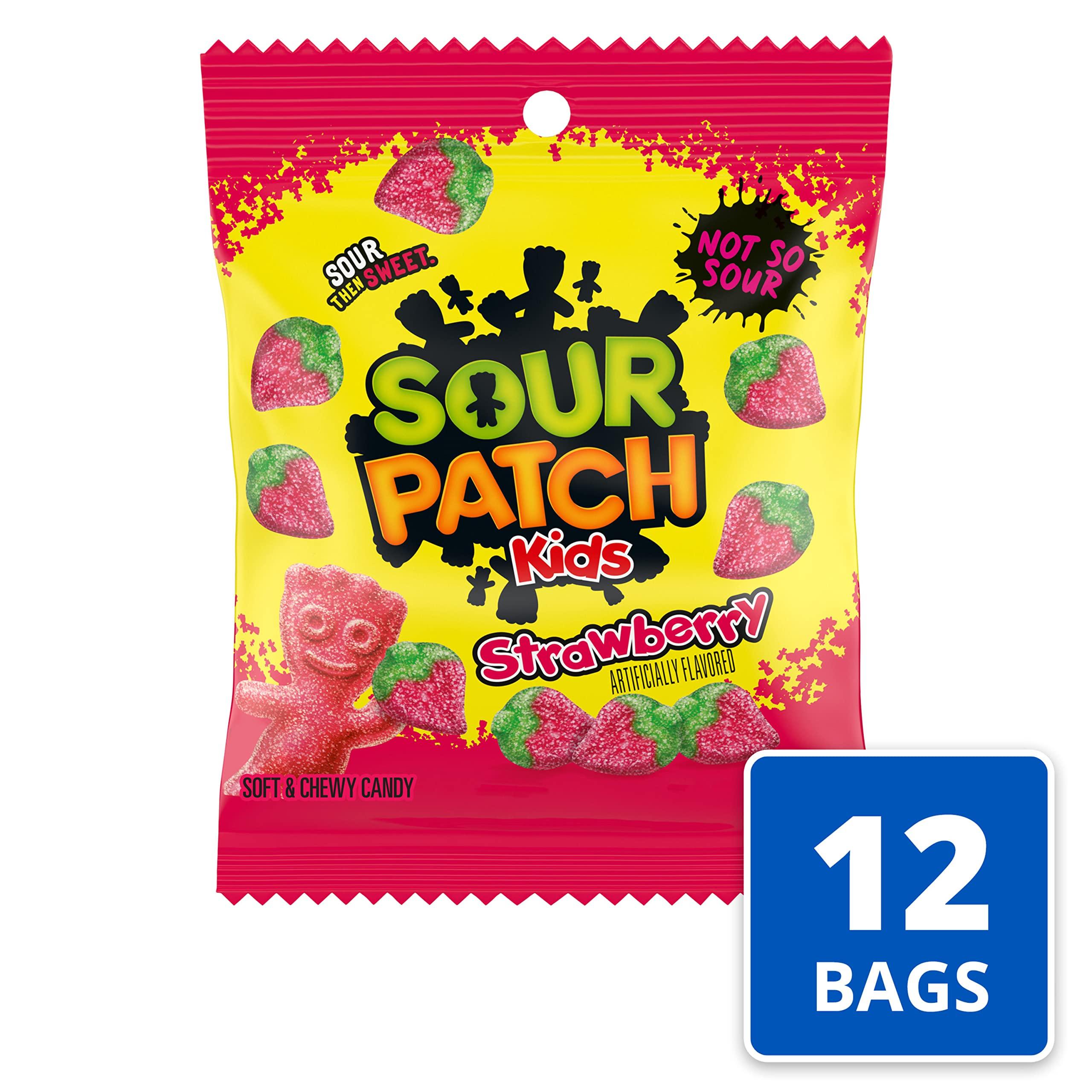 Sour Patch Kids SOUR PATCH KIDS Strawberry Soft and Chewy Candy, 12-3.6 oz Bags
