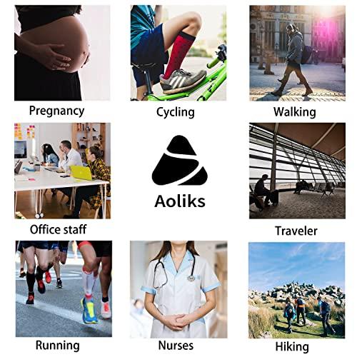 Aoliks Compression Socks for Women & Men Circulation (4 Pairs)- Best Support for Nurses, Running, Hiking, Medical, Pregnancy - - L-X-L
