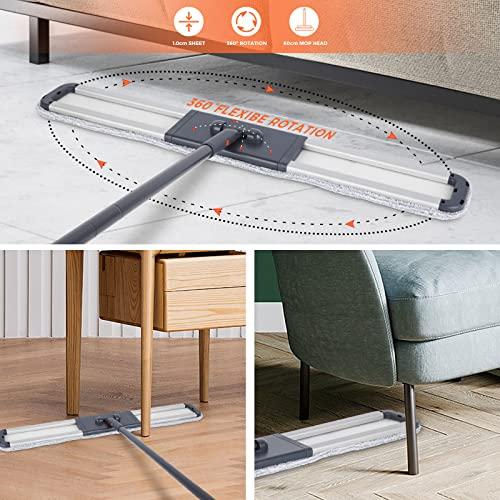 Sunki 36\" Large Wrestling mat mop Commercial Dust Mops for Floor Cleaning Push mop with Adjustable Handle for Company Hotel Household Cleaning Supplies