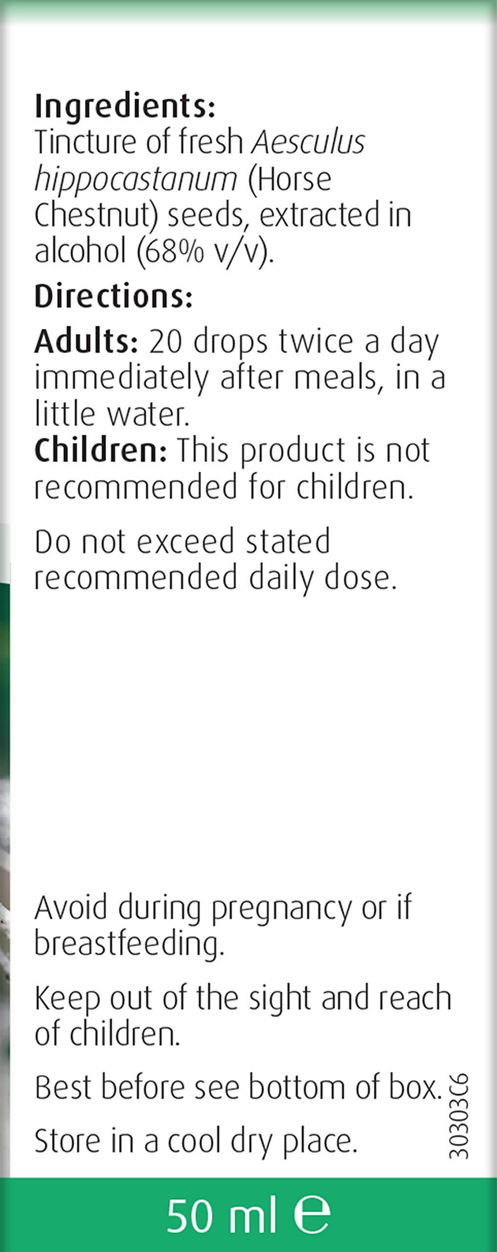 A.Vogel A.Vogel Horse Chestnut Aesculus Drops | Botanical Food Supplement | Extract of Fresh Aesculus Seeds | Suitable for Vegans | 50ml