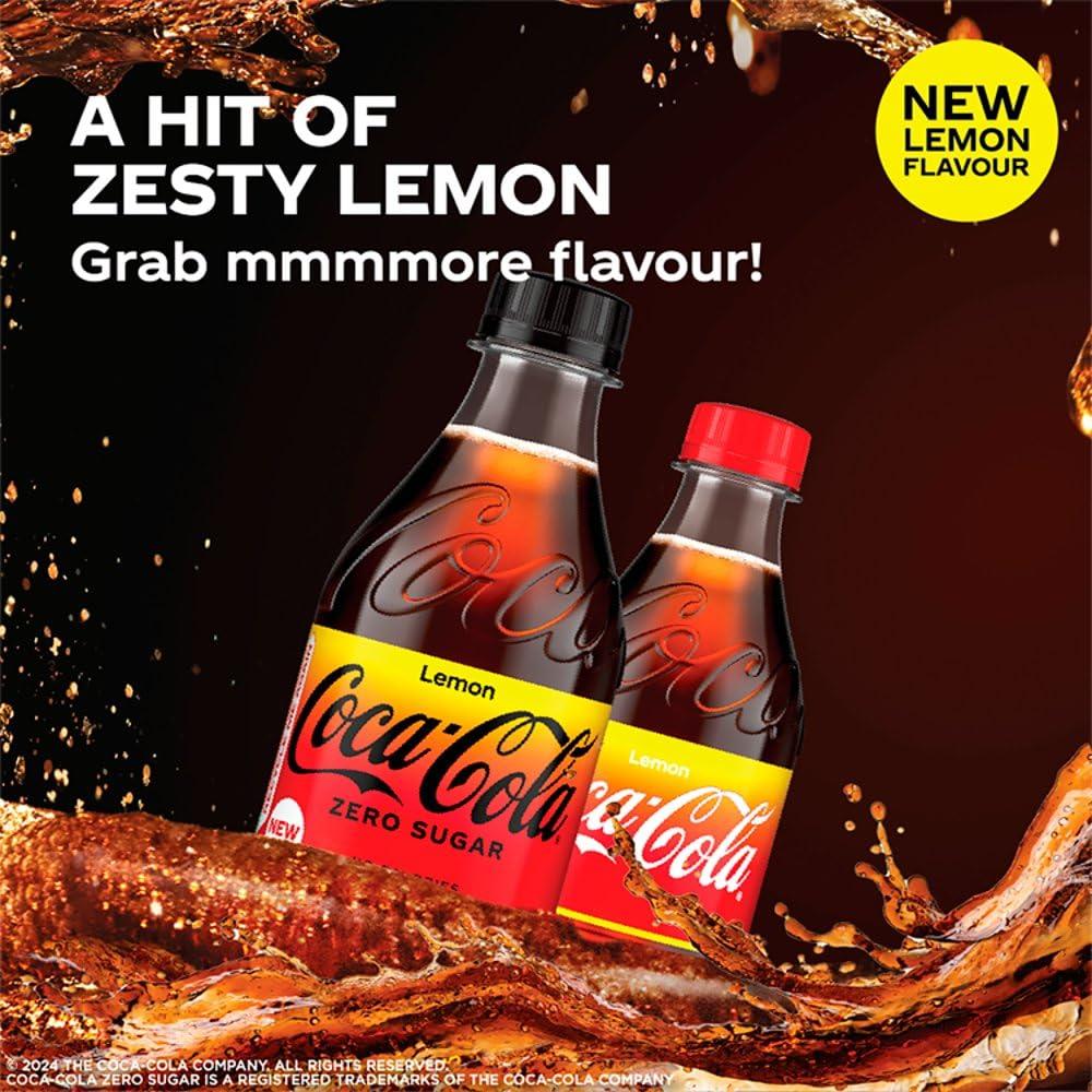 Coca-Cola Coca-Cola Lemon, 12 x 500ml Bottles, New Lemon Coke Flavour
