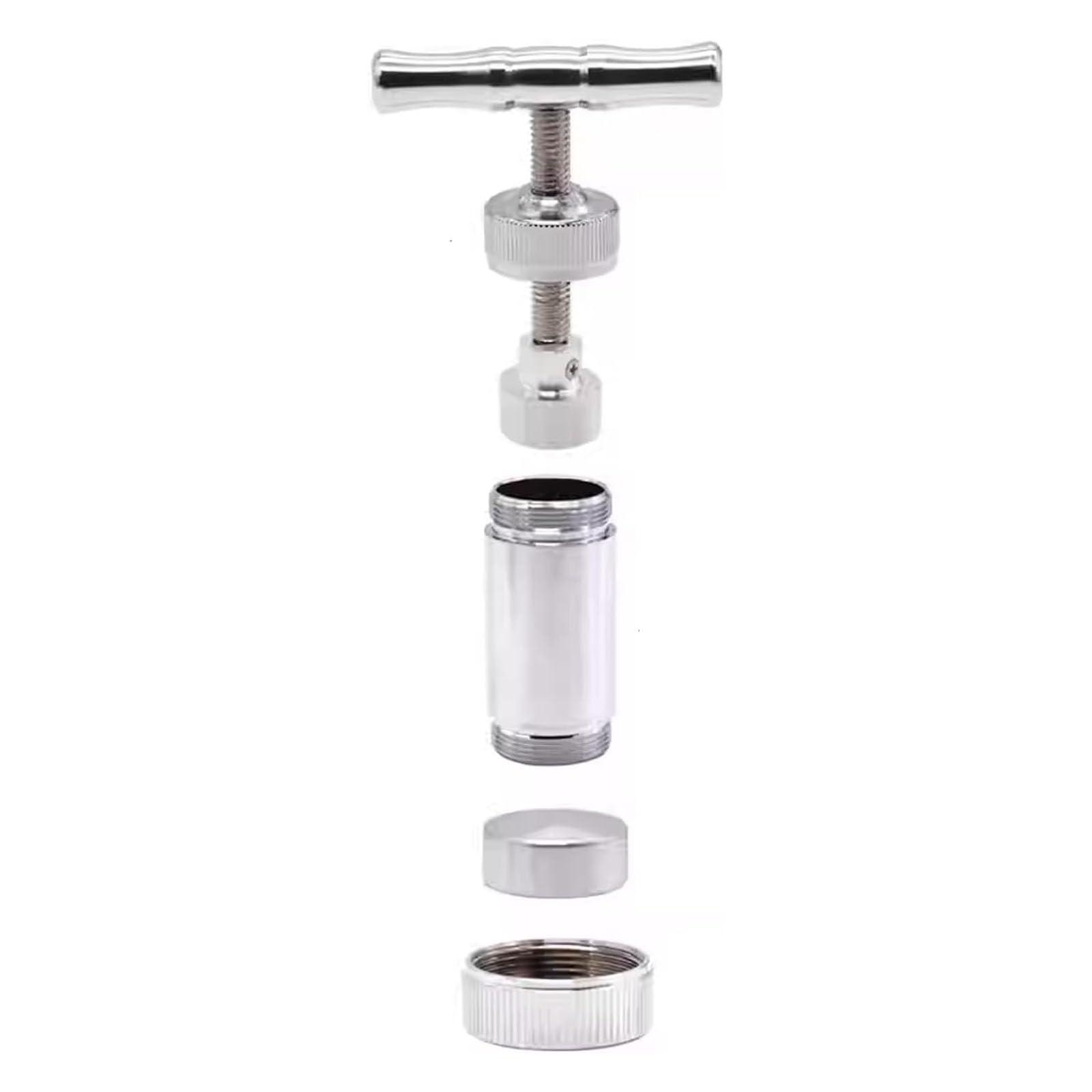 Rainorning Rainorning Rotary Manual Pill Crusher, 304 Food Grade Stainless Steel Medicine Vitamins Grinding Powder Hand Tool Tablet Pressing Machine (Silver)