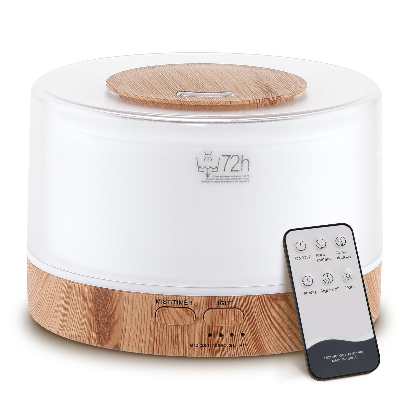 Dailyart 700ML Essential Oil Diffuser, Remote Control Aromatherapy Diffuser with 7 LED Light Colors, Adjustable Mist Mode and Waterless Auto-Off Oil Diffusers Humidifier, Diffusers for Home Bedroom Yoga Sleep