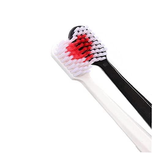 TOSSPER TOSSPER 2pcs/set Couple Toothbrush Black and White Tooth Brushes Creative Heart Shaped Toothbrush Adult Soft Bristle Toothbrush