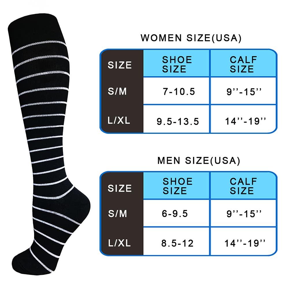 Aoliks Aoliks 4 Pairs Copper Compression Socks for Women & Men 15-20 mmHg,Best Support for Nurses Running Hiking
