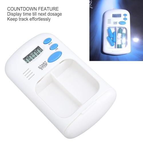 Fockety Automatic Pill Dispenser, Medication Dispenser with Alarm Sound Alerts, LCD Display Electronic Pill Dispenser, Portable Pill Reminder for Medicines, Supplements and Vitamins