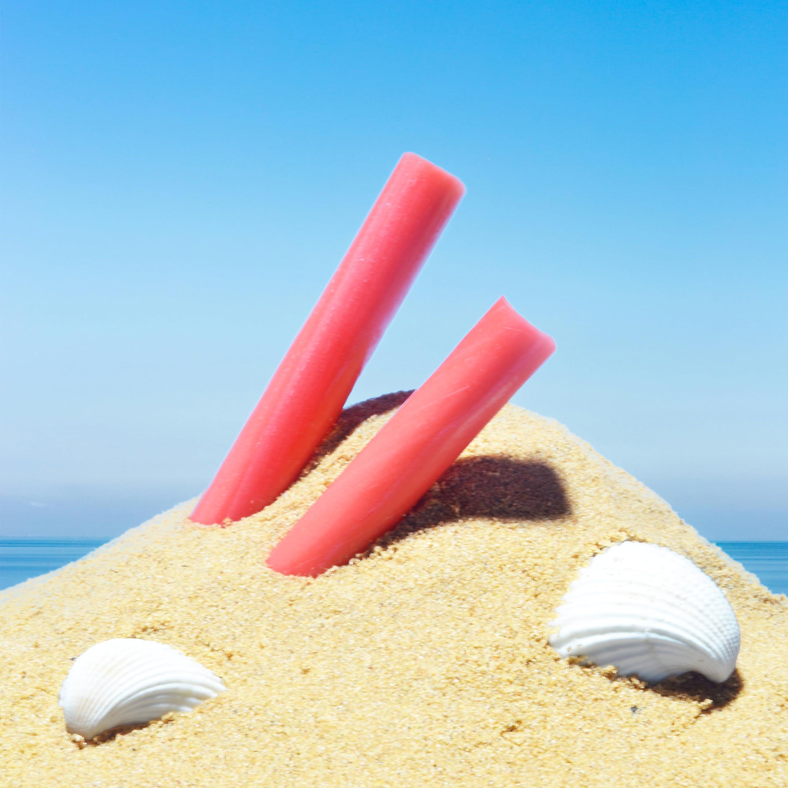 Wyeland Confectionery Traditional Handmade Rock Candy Sticks/Stick of Rock - Blackpool Rock and Seaside Rock sweets- Pink Mint Rock Flavour, 5 Sticks