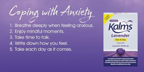 Kalms Kalms Lavender - One-a-Day - 14 Capsules - A Traditional Herbal Medicinal Product Used for The Temporary Relief of The Symptoms of Mild Anxiety Such as Stress and Nervousness (Pack of 2)