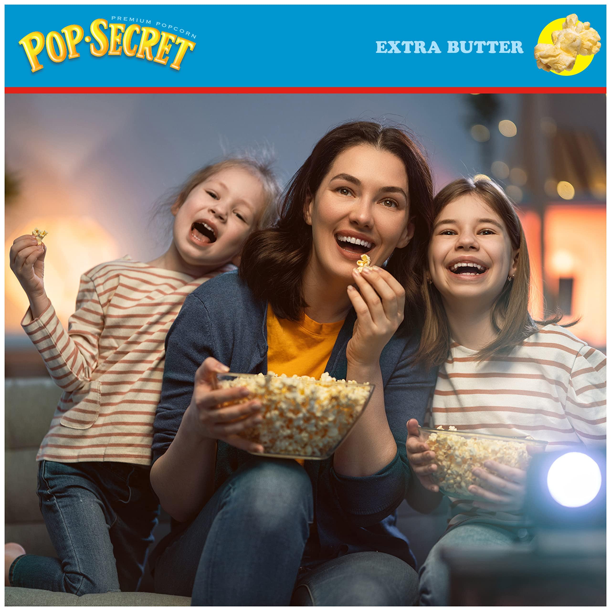 Pop Secret Microwave Popcorn, Extra Butter, 3.5oz Bags, 6/Box, Extra Butter