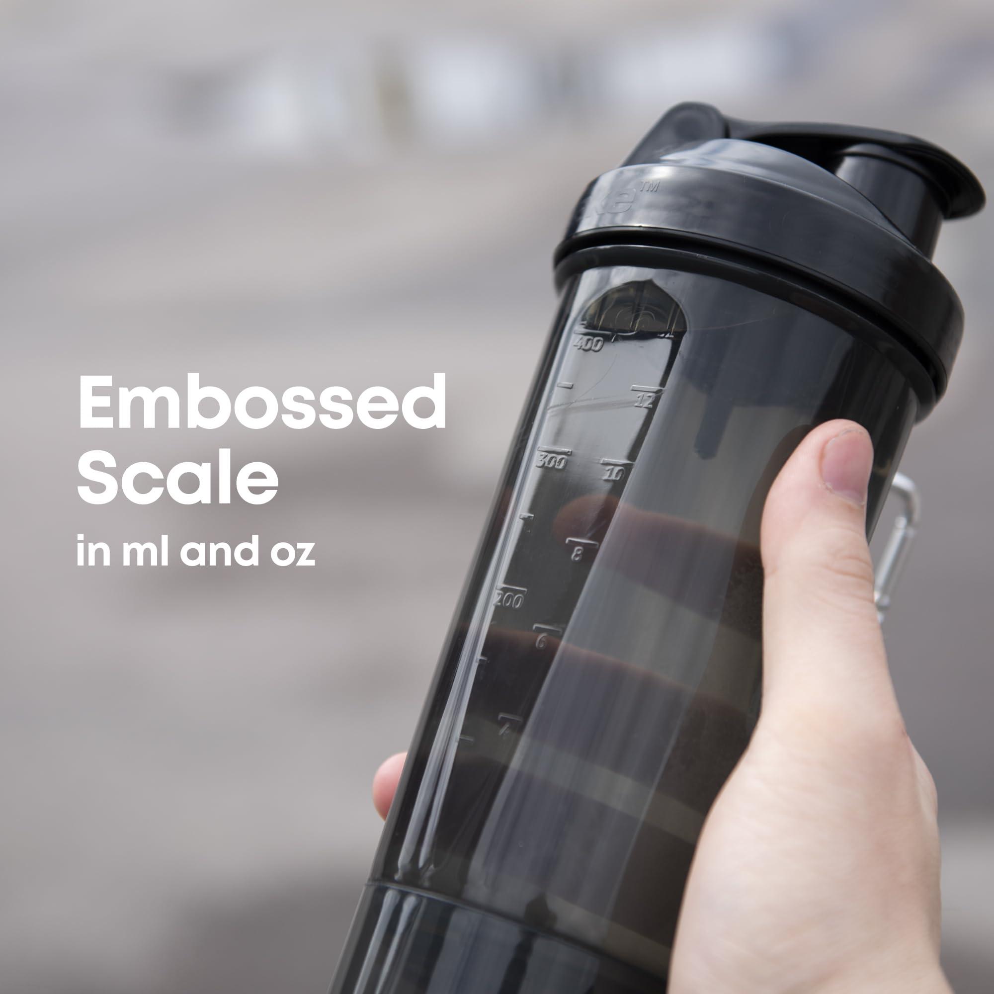 Smartshake Smartshake Slim 4-Pack Protein Shaker Bottle 400 ml | 13.5 oz Storage Included - Leakproof Screw-on Lid - BPA Free Unisex - (Black, White, Stormy Gray, Cotton pink)