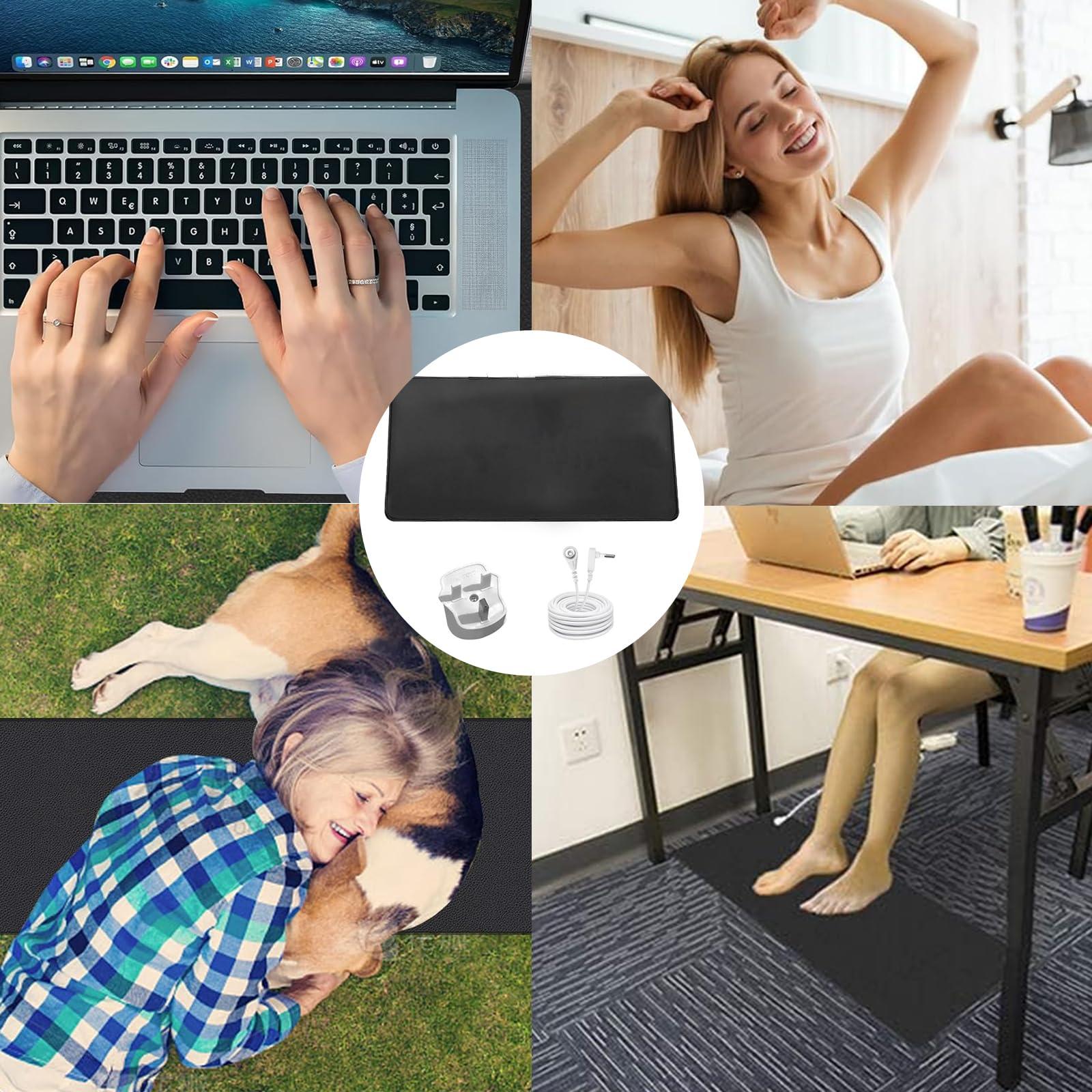 YREYBN Grounding Mat Earthing UK for Improved Sleep, Grounding Mat with 4.5M Cord, 30x60cm Earth Mat Grounding Sheet for Improved Sleep, Reduced Anxiety, Pain, Inflammation, Headache Relief