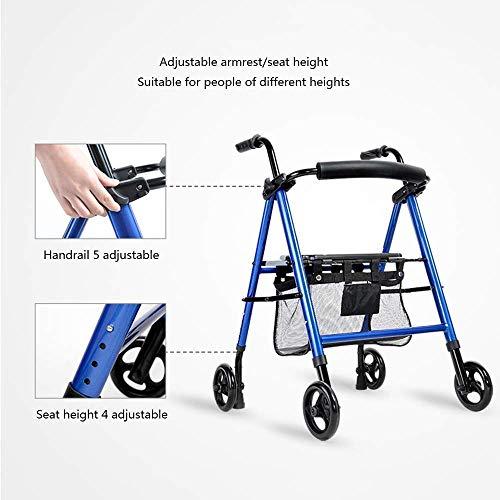 FreshCart Basics Rolling Walker with Seat and Wheels - Folding Walker and Transport Chair, Mobility Aids