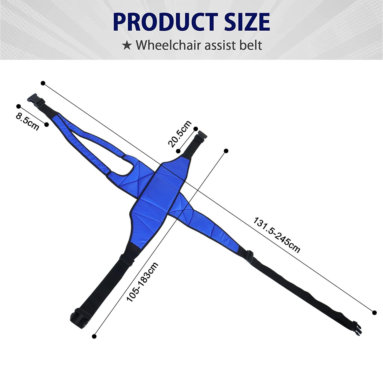 LOSCHEN LOSCHEN Wheelchair Harness Belt Non-Slip Breathable Whole Body Waist Strap Seat Belt for Elderly People and PatientsBlue