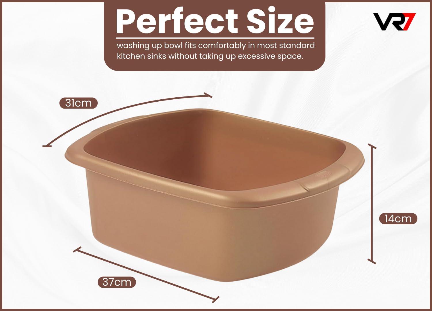 VR7 VR7 Plastic Washing Up Bowl Rectangular Rose Gold Washing Bowl for Sink Kitchen Basin Mixing Dish