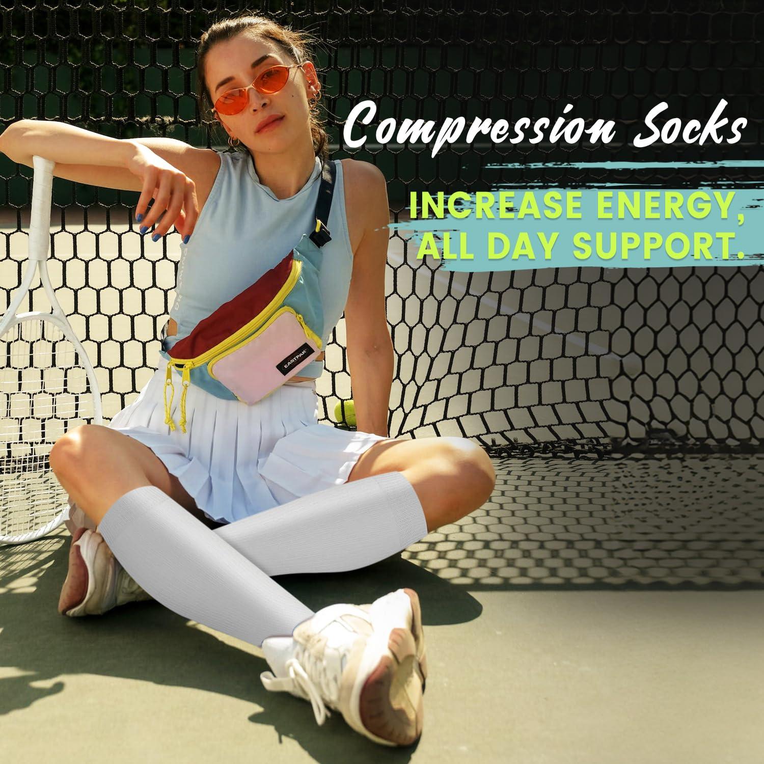 Iseasoo Iseasoo Copper Compression Socks For Men & Women Circulation-Best For Running Hiking Cycling 15-20 mmHg