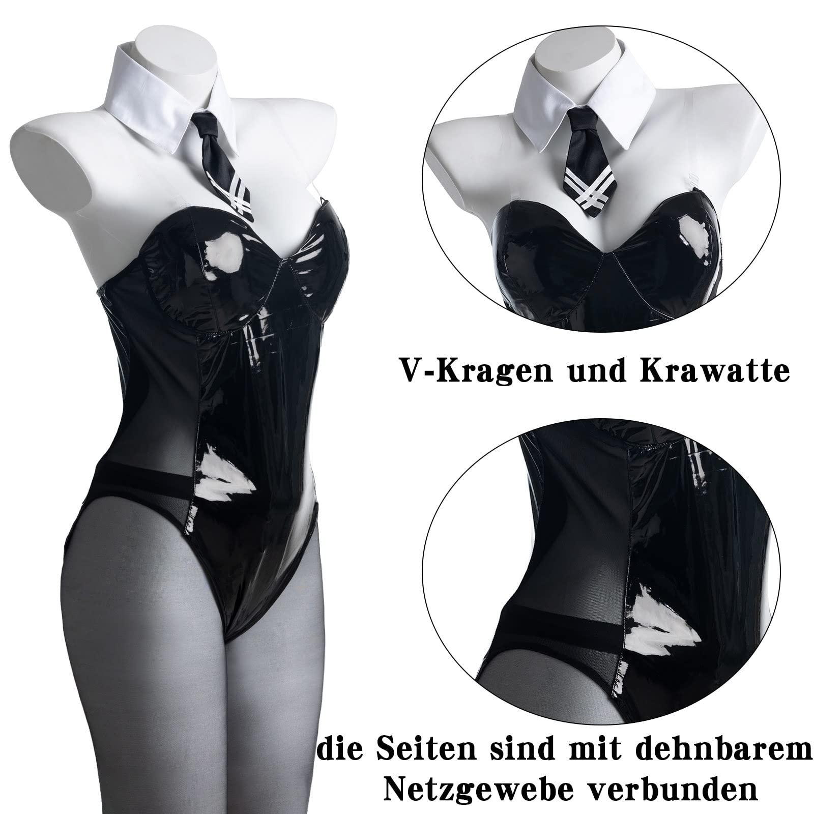 CR ROLECOS CR ROLECOS Bunny Costume Women Cosplay Bodysuit Girl Anime Bunny Suit Rabbit Costume with Ears XXL Tie Style L