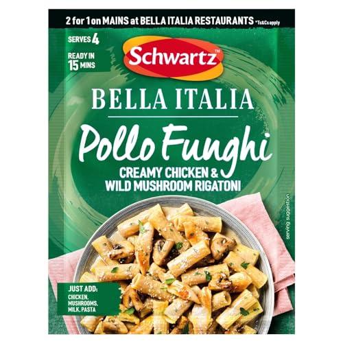 Schwartz Schwartz x Bella Italia Pollo Funghi Creamy Chicken & Wild Mushroom Rigatoni Recipe Mix, 30g