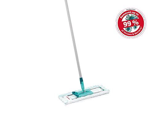 Leifheit Leifheit Profi XL Micro Fibre Mop, Deluxe 42 cm Large Flat Mop Head, Floor Mop with Universal Joint for Easy Steering, Turquoise