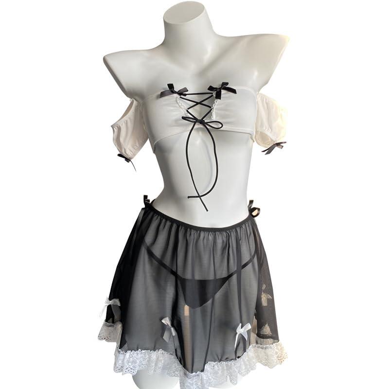 THSCWY THSCWY Maid Outfit Anime Cosplay Costume Japanese Maid Costume Sexy Role Play Lingerie Set for Women