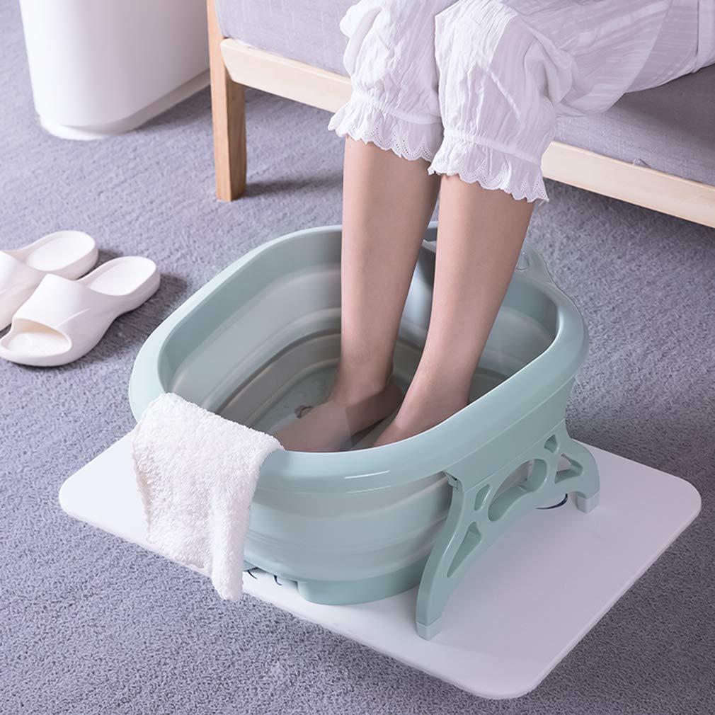 Lnobern ZhiLianZhao Portable Folding Foot Spa Foot Bath Massage Bucket Collapsible with Massage Wheel for Home Foot Spa Soak Travel,Green