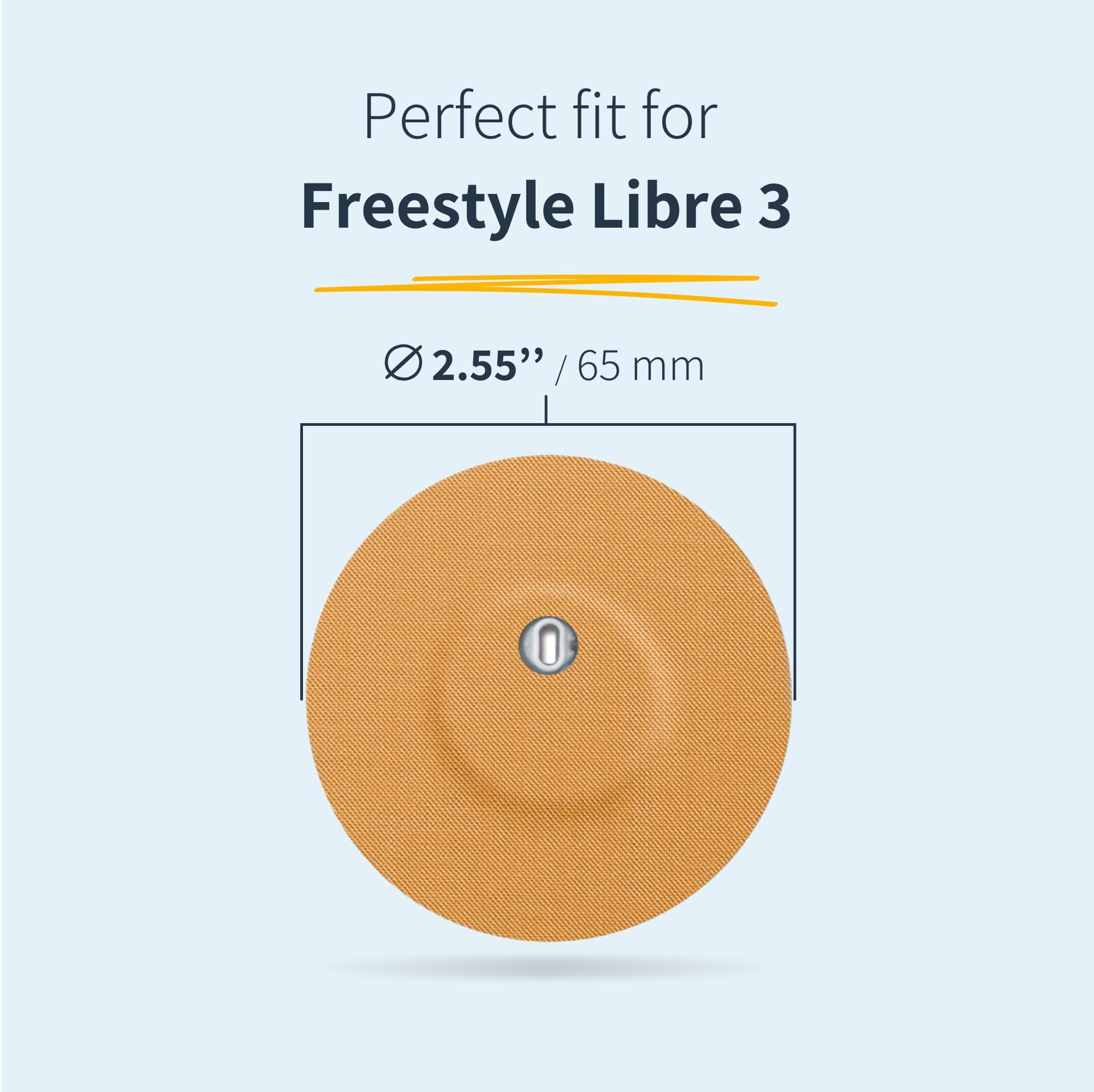 MySweetStitch MySweetStitch - 25 x Freestyle Libre 3 Round Patches with Ventilation Hole, Overpatch 60mm, Waterproof, Breathable, Skin-Friendly, Made in Germany, Green