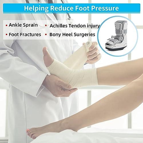 Tairibousy Offloading Walking Boot for Heel Pain or Ankle Sprained Medical Inflatable Walker Fracture Boot Short Air Cam Walker Brace for Fracture, Plantar Fasciitis, Achilles Tendon Injury, Ulcerations (L)