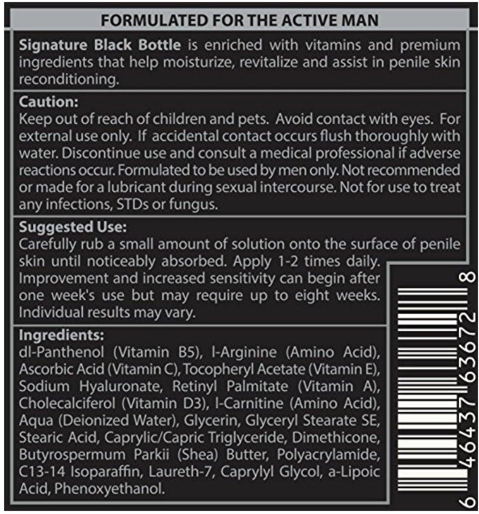 Kroning Signature Black Bottle Penile Moisturizer Cream - Urologist and Dermatologist Approved - Helps Relieve Chafing, Reduces Dry, Irritated Penile Skin with Premium Vitamins and Amino Acids - Signature Black Bottle