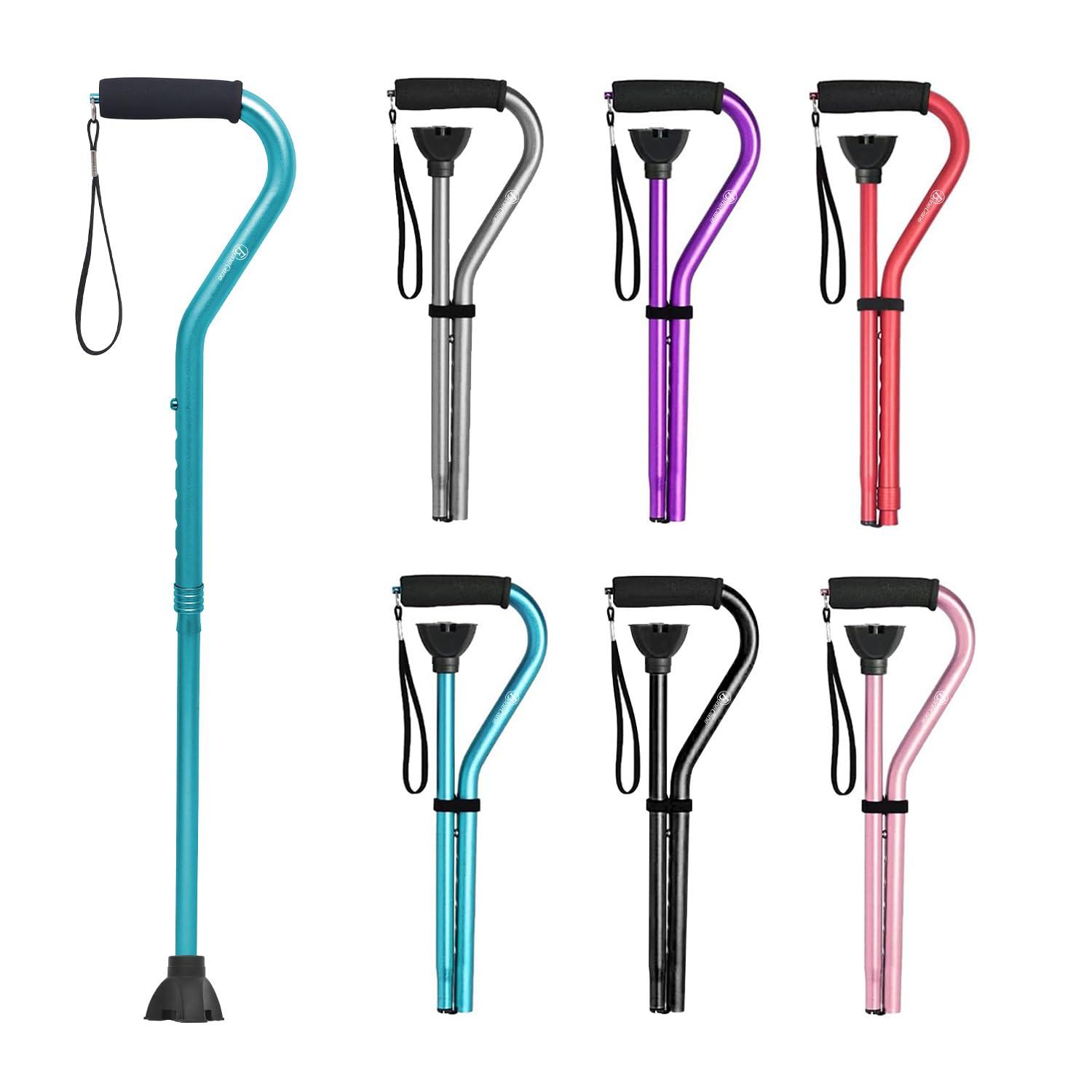 BeneCane BeneCane Walking Cane for Men & Women Adjustable Cane with Offset Soft Cushioned Handle -Portable Lightweight Sturdy Mobility Walker Aid for Elderly, Seniors Collapsible Cane