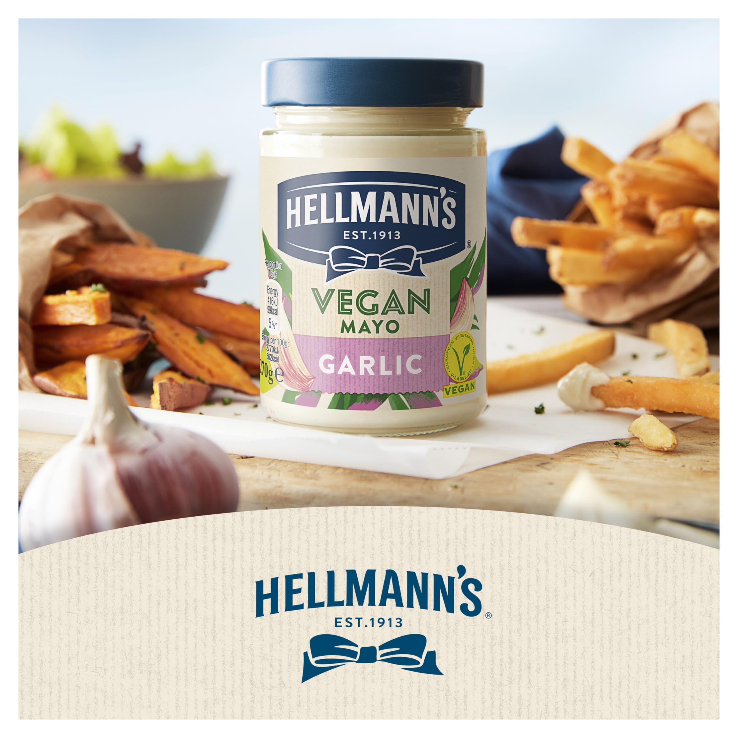 Hellmann's Hellmann\'s Vegan Garlic Mayo 100% plant based condiment for sandwiches, wraps and salads 6x 270 g