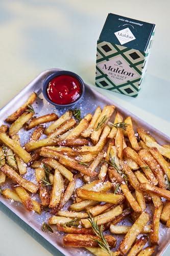 Maldon Maldon - Sea Salt Flakes, Unique Pyramid Shaped Salt Flakes, Perfect for a Wide Range of Dishes, Hand-Harvested for Four Generations, 250g Box