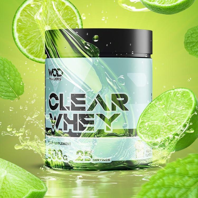 WOD Powders Clear Whey Isolate Protein Powder Refreshing Protein Shake | Low Lactose, Easy Digesting & High in Protein | Ideal for Workout Recovery 500g, 25 Servings - Mojito Flavour