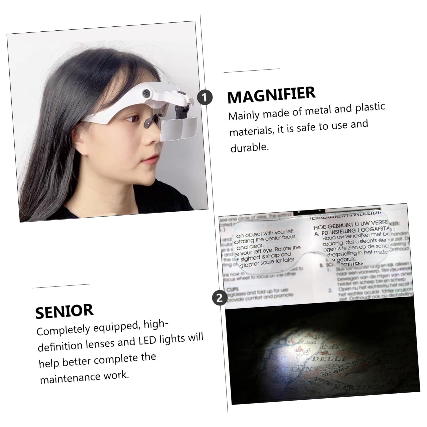 minkissy minkissy Led Magnifying Es Headlights Head Mount Magnifier for Reading Multifunctional Magnifying Glass for Engineers