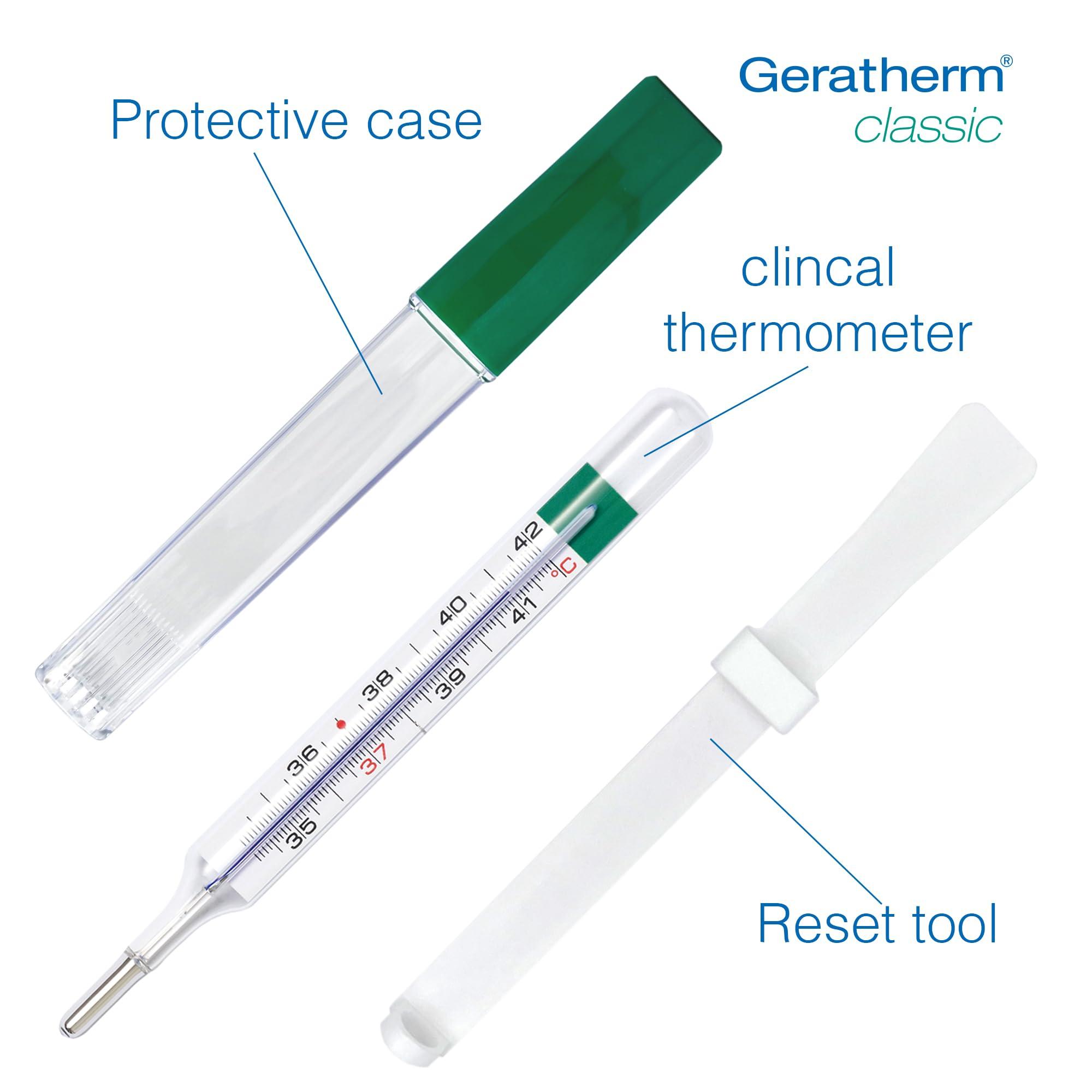 Geratherm GERATHERM classic clinical thermometer analogue/thermometer without mercury/analogue clinical thermometer without batteries/thermometer Made in Germany